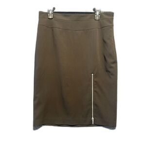 Nine West Pencil Skirt Woman's Size 12 Black w/Silver Zipper Accent